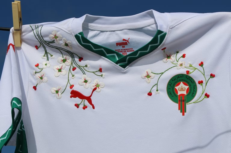 White Puma sports jersey with decorative ornaments
