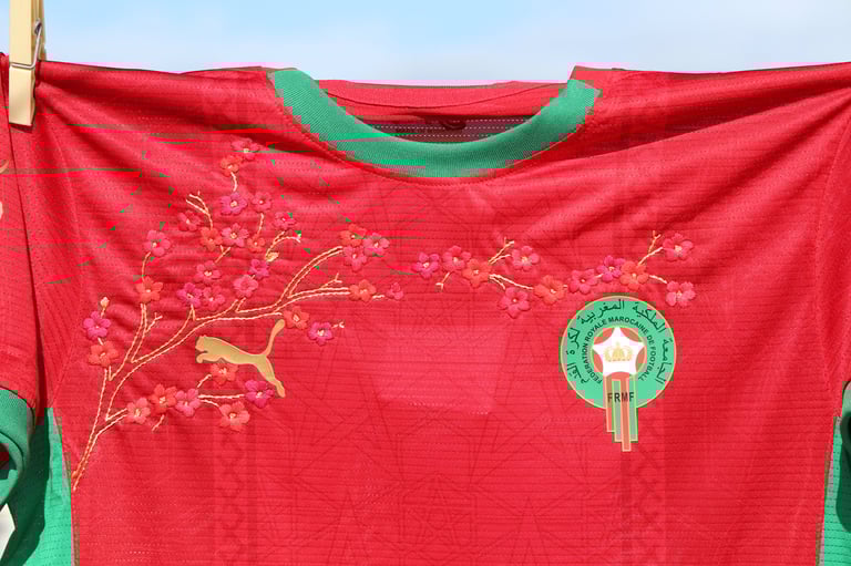 Morocco flag with national emblem